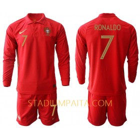 Virallinen pelipaita Portugali Cristiano Ronaldo 7 Koti EURO 2020 Pitkähihainen - Lasten( + Lyhyet housut )